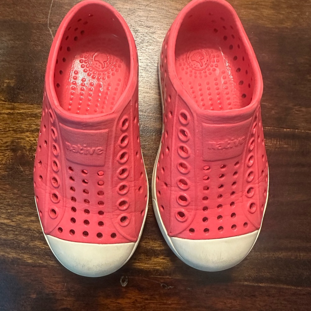 Native Pink and White Water Shoes Slip-On Perforated Design
